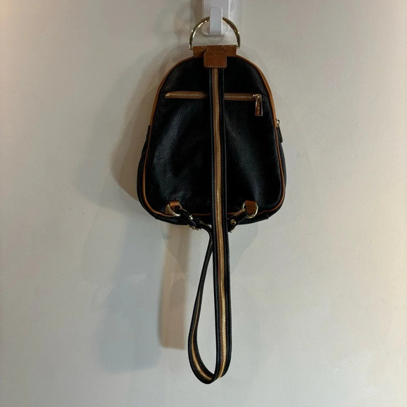 VALENTINA Convertible Purse Metal Handle Leather Multiple Pockets Backpack - Picture 8 of 15